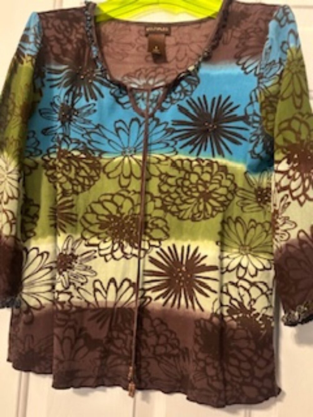 Vintage Multiples Hippy Top with wood accents
